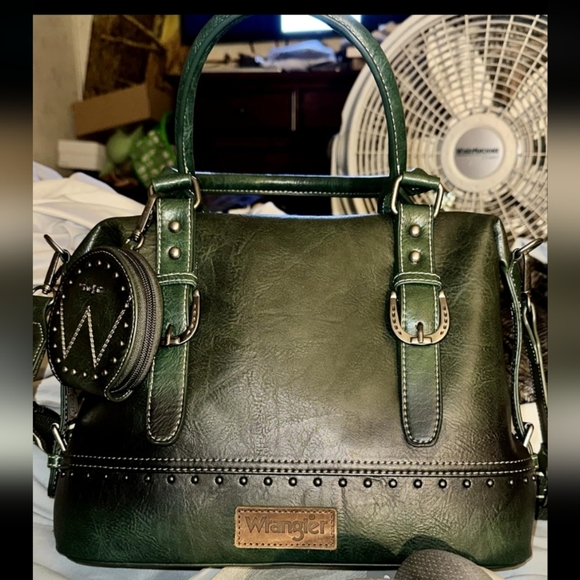 Wrangler 3Pcs Sage Green Doctor Bag Sets for Women Top-Handle Phone& Coin Wallet - Picture 4 of 7
